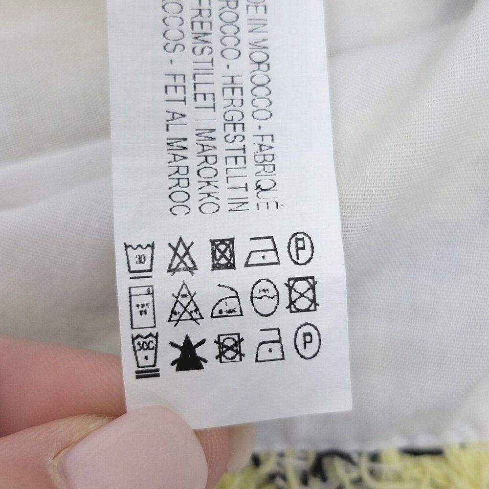 Y2K Zara Womens Crop Top Size L Yellow Black Plaid Frayed Preppy Popstar Bratz - Picture 5 of 14